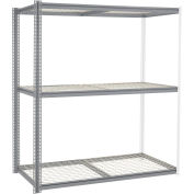 Global Industrial High Cap. Add-On Rack 72Wx24Dx60H 3 Levels Wire Deck 1000 Lb. Per Level GRY