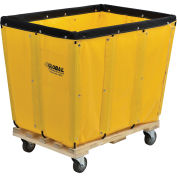 Global Industrial 12 Bushel, Yellow Vinyl Basket Bulk Truck, Unassembled, 36"L x 26"W x 33-1/2"H