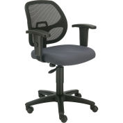 Global Industrial Mesh Back Office Chair with Arms, Fabric, Gray