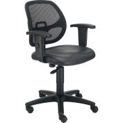 Mesh Back Office Chair with Arms, Vinyl, Black