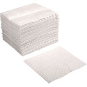 Hydrocarbon Based Oil Sorbent Pad, Medium Weight,15" x 18", White, 100/Pack
