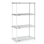 Nexel Chrome Wire Shelving Add-On - 36"W x 12"D x 86"H