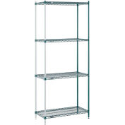 Nexel 36W" x 12"D x 86"H Wire Shelving Add-On, Green Epoxy Finish