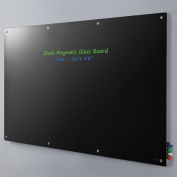 Global Industrial 96"W x 48"H Magnetic Glass Whiteboard, Black