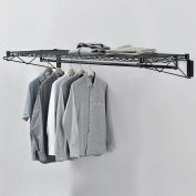 Global Industrial Black Coat Rack with Bars - Wall Mount - 60"W x 24"D x 6"H