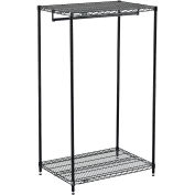 Global Industrial Free Standing Clothes Rack - 2 Shelf - 36"W x 24"D x 63"H - Black