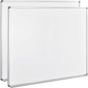 60"W x 48"H Magnetic Whiteboard, Steel Surface with Aluminum Frame, 2/Pk