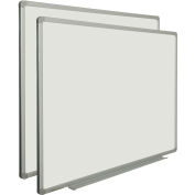 36"W x 24"H Porcelain Dry Erase White Board, Aluminum Frame, 2 Pack