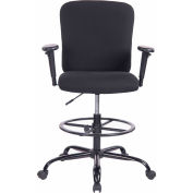 Global Industrial Big and Tall All Fabric Drafting Stool with 5-Star Base, 450 Lbs Capacity