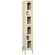 2-Tier 2 Door Clear View Locker, 12"W x 12"D x 36"H, Tan, Unassembled