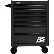 Homak BK04027770 RS Pro Series 7 Drawer Black Roller Tool Cabinet, 27"W X 24"D X 39"H