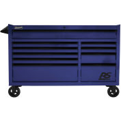 Homak BL04056010 RS Pro Series 10 Drawer Blue Roller Tool Cabinet, 54-1/2"W X 24"D X 40-3/8"H