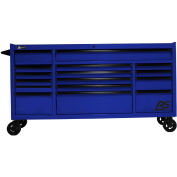 Homak BL04072160 RS Pro Series 16 Drawer Blue Roller Tool Cabinet, 72"W X 24"D X 40-3/8"H