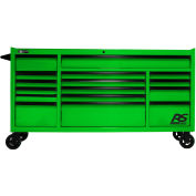 Homak LG04072160 RS Pro Series 16 Drawer Green Roller Tool Cabinet, 72"W X 24"D X 40-3/8"H