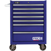 Homak BL04027702 Pro II Series 7 Drawer Blue Roller Tool Cabinet, 27"W X 24-1/2"D X 39"H