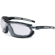 Uvex® Tirade S4040 Safety Glasses, Black Frame, Clear Lens, Anti-Fog