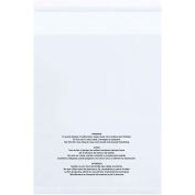 Global Industrial 1.5 Mil Resealable Suffocation Warning Poly Bag 16"W x 20"L, Clear, 500/Pk