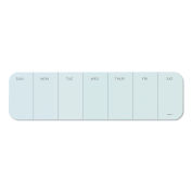 U Brands Cubicle Glass Dry Erase One Week Calendar Board, 20" x 5-1/2", White