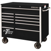 Extreme Tools RX412511RCBK Professional 11 Drawer Black Roller Cabinet, 41-1/2" x 25"D x 40-1/2"H