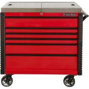 Extreme Tools EX4106TCSRDBK 6 Drawer Red Sliding Top Tool Cart, 41"W x 25-3/4"D x 43-7/8"H