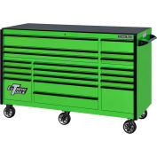 Extreme Tools RX723019RCGNBK-250 Professional 19 Drawer Green Triple Bank Roller Cabinet, 72"W