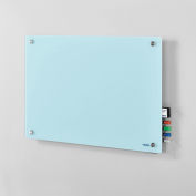 36"W x 24"H Magnetic Glass Dry Erase Board, Seafoam
