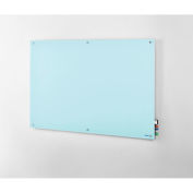72"W x 48"H Magnetic Glass Dry Erase Board, Seafoam