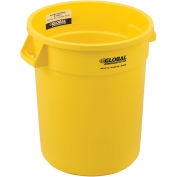 20 Gallon Plastic Trash Container, Garbage Can - Yellow