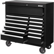 13 Drawer Roller Tool Cabinet, 42-3/8" x 18" x 38-5/8", Black