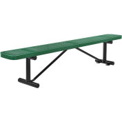 Global Industrial 96" Perforated Metal Outdoor Flat Bench, Green