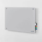 Global Industrial 36"W x 24"H Magnetic Glass Dry Erase Board, Gray