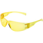 Frameless Safety Glasses, Scratch Resistant, Amber Lens - Pkg Qty 12