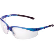 Half Frame Safety Glasses, Anti-Fog, Clear Lens, Blue Frame