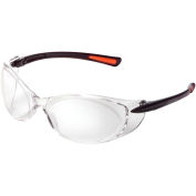 Frameless Safety Glasses, Side Shields, Anti-Fog, Clear Lens, Black Frame