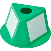 Inventory Control Cone W/ Dry Erase Decals, 10"L x 10"W x 5"H, Green