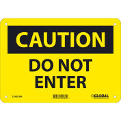 Global Industrial Caution Do Not Enter Sign, 7x10, Aluminum