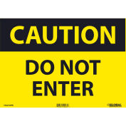 Caution Do Not Enter Sign, 10x14, Pressure Sensitive Vinyl