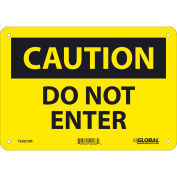 Global Industrial Caution Do Not Enter Sign, 7x10, Rigid Plastic