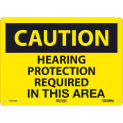 Caution Hearing Protection Required In This Area, 10x14, Aluminum