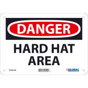 Global Industrial Danger Hard Hat Area, 7x10, Aluminum