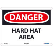 Global Industrial Danger Hard Hat Area, 10x14, Aluminum