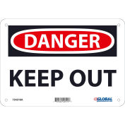 Global Industrial Danger Keep Out Sign, 7x10, Aluminum