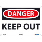 Global Industrial Danger Keep Out Sign, 10x14, Aluminum