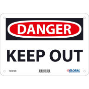 Global Industrial Danger Keep Out Sign, 7x10, Rigid Plastic