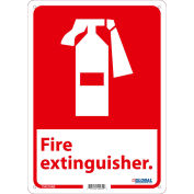 Global Industrial Fire Extinguisher Sign, 14x10, Aluminum