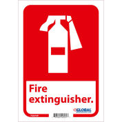 Fire Extinguisher Sign, 10x7, Pressure Sensitive Vinyl