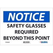 Notice Safety Glasses Required, 7x10, Pressure Sensitive Vinyl
