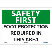 Safety First Foot Protection Required 10x14, Pressure Sensitive Vinyl