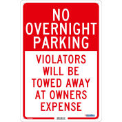 Global Industrial No Overnight Parking Violators Will Be Towed, 18x12, .040 Aluminum