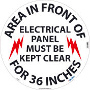 Floor Sign, Walk On, Area In Front Of Electrical Panel, 17 Dia,